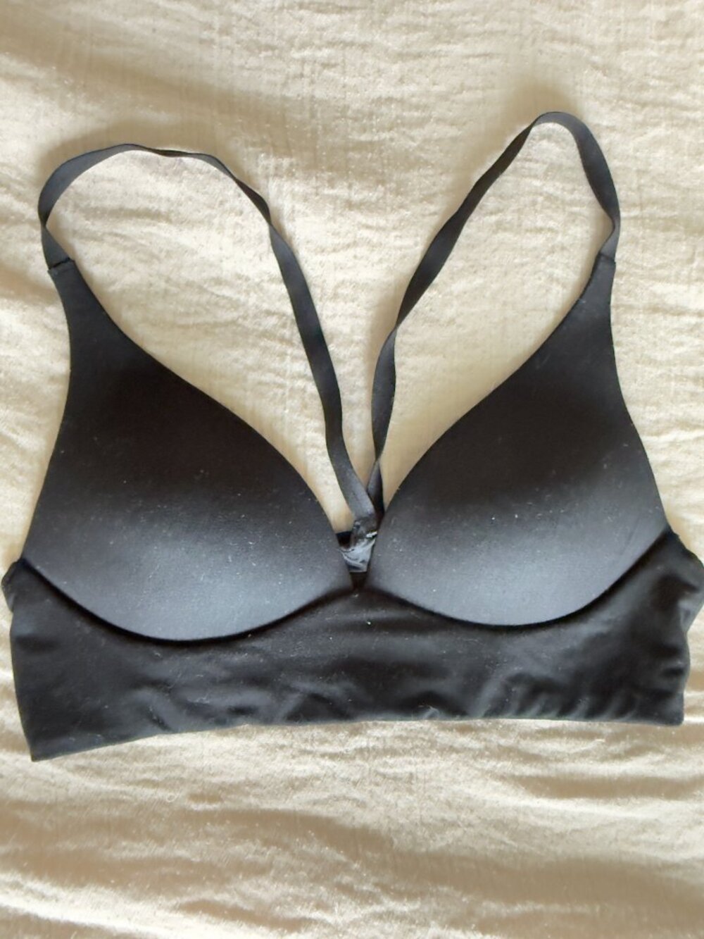 Victoria’s Secret Black Lightly Lined Plunge Bra Backless Low Back 32B